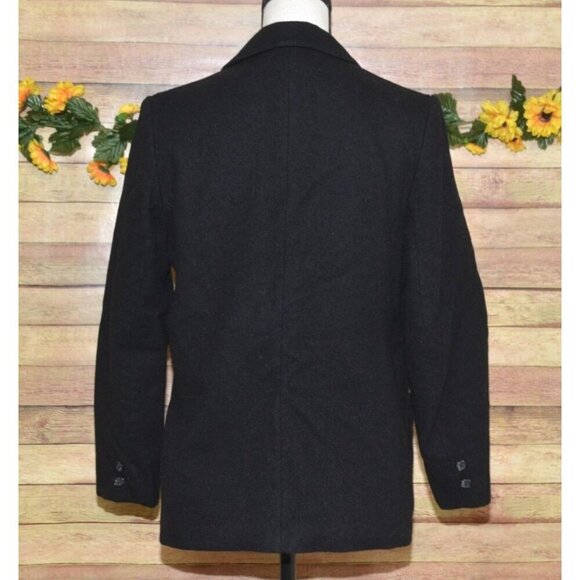 Vintage Forecaster Ladies 9/10 Black Pure Wool Blazer Jacket Career Academia - Picture 6 of 10